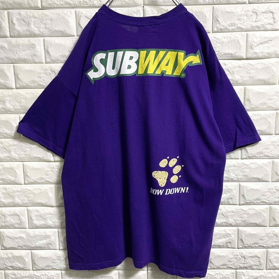 GILDAN(ギルタン)の美品　ギルダン　SUBWAY サブウェイプリント　Tシャツ　　メンズXLサイズ メンズのトップス(Tシャツ/カットソー(半袖/袖なし))の商品写真