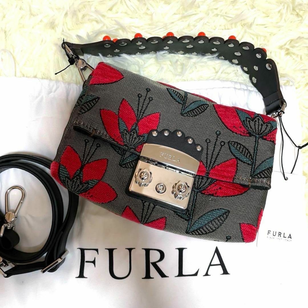 Furla - 【新品未使用】フルラ 2way ショルダーバッグ ジャガード 花柄