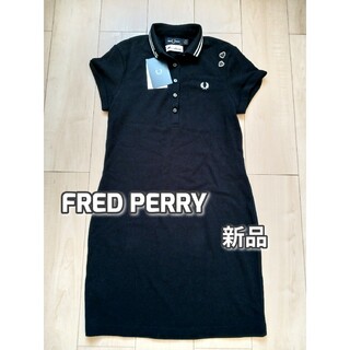 フレッドペリー(FRED PERRY)の新品　FRED PERRY　フレッドペリー✕エイミーワインハウス　М　ハート　黒(ひざ丈ワンピース)