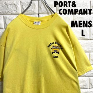 US古着　PORT&COMPANY スクールバス　プリントTシャツ　Lサイズ(Tシャツ/カットソー(半袖/袖なし))