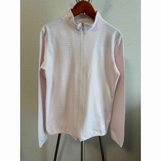 クレージュ(Courreges)のクレージュ　ハーフジップ　カットソー　ピンク　38(カットソー(長袖/七分))