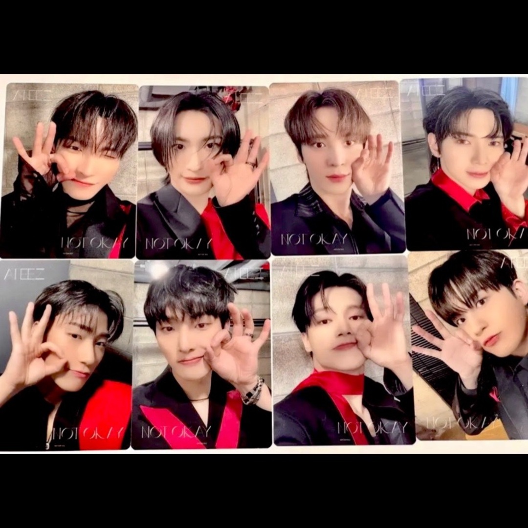 ATEEZ - ATEEZ not okay JAPAN HMV クリア トレカ 8枚セットの ATEEZ - ATEEZ not okay JAPAN HMV クリア トレカ 8枚セットの