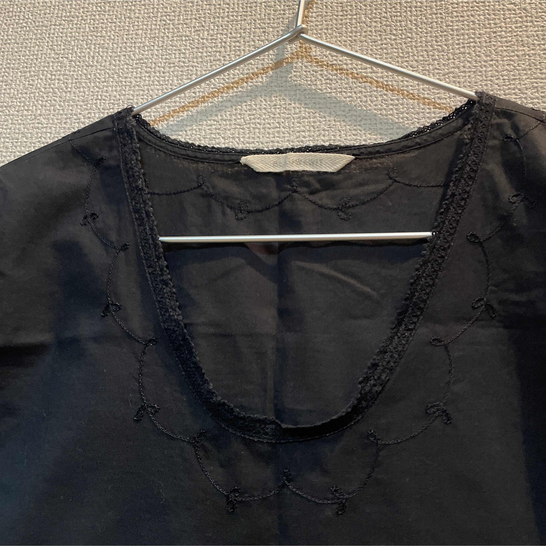 ブラウス　半袖　刺繍 レディースのトップス(シャツ/ブラウス(半袖/袖なし))の商品写真