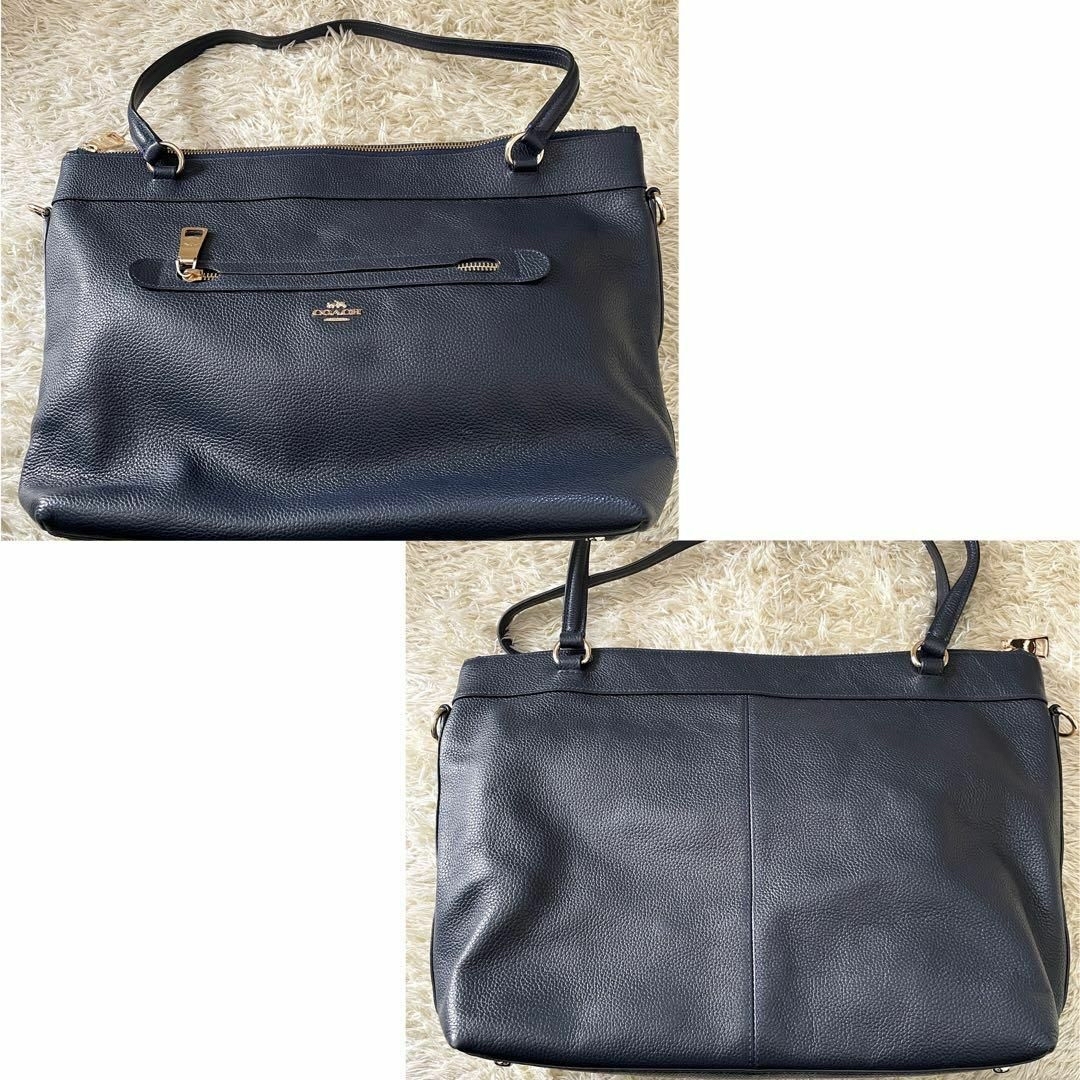 COACH(コーチ)のCOACH コーチトートバッグ 紺 レザー F54687 レディースのバッグ(トートバッグ)の商品写真