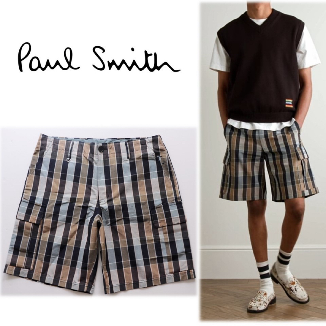 Paul Smith(ポールスミス)の《ポールスミス》新品 コラボ 6ポケット カーゴハーフパンツ 大きめL(W92) メンズのパンツ(ショートパンツ)の商品写真