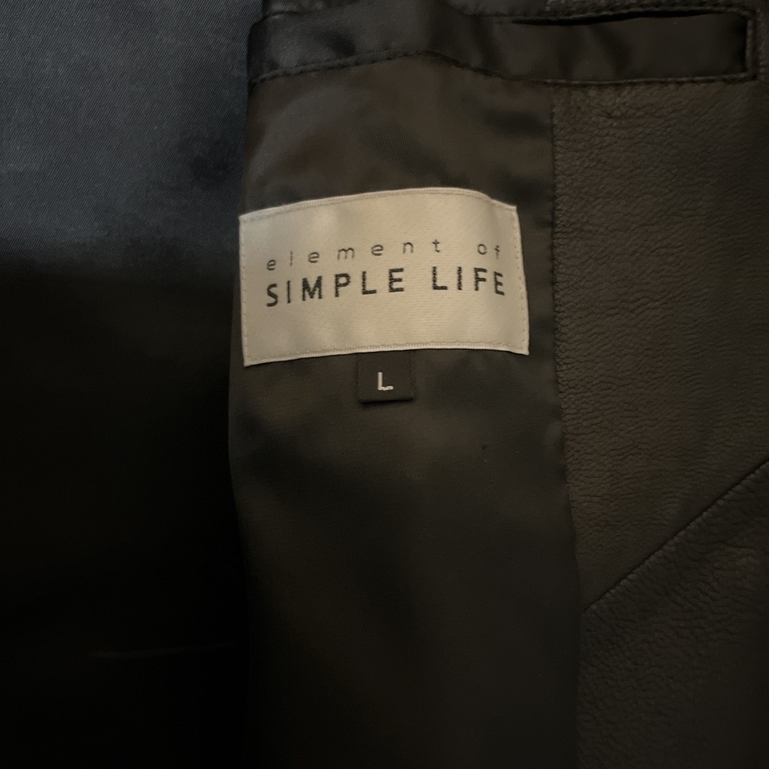 SIMPLE LIFE(シンプルライフ)のエレメントオブシンプルライフ　レザージャケットやぎ革　メンズL メンズのジャケット/アウター(レザージャケット)の商品写真