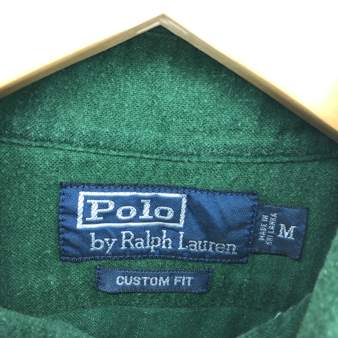 Ralph Lauren(ラルフローレン)の古着 ラルフローレン Ralph Lauren POLO by Ralph Lauren CUSTOM FIT 長袖 シャモアクロスシャツ メンズM /eaa422323 メンズのトップス(シャツ)の商品写真