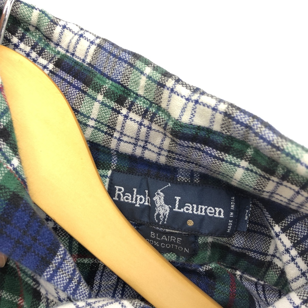 Ralph Lauren(ラルフローレン)の古着 ラルフローレン Ralph Lauren Ralph Lauren BLAIRE 長袖 ボタンダウンチェックシャツ メンズL /eaa422449 メンズのトップス(シャツ)の商品写真