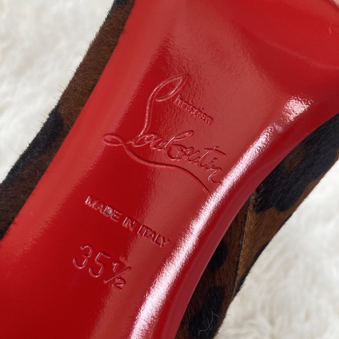 Christian Louboutin(クリスチャンルブタン)の【新品】クリスチャンルブタン 豹柄 レオパード ハラコ ヒールブーツ 35.5 レディースの靴/シューズ(ブーツ)の商品写真