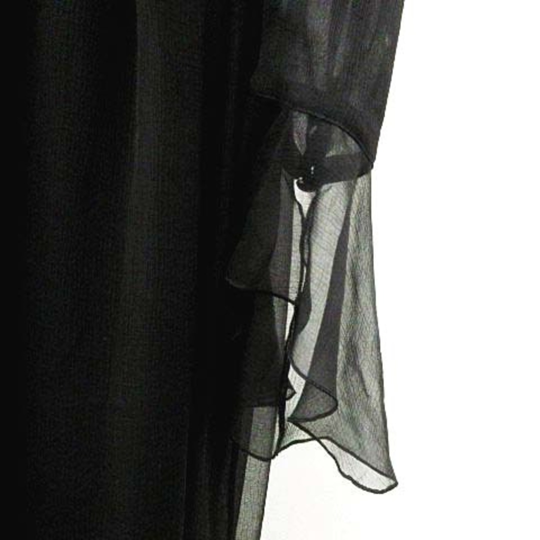 Yukiko Hanai(ユキコハナイ)のユキコハナイ ワンピース ロング シアー スパンコール装飾 シフォン 9号 黒 レディースのワンピース(ロングワンピース/マキシワンピース)の商品写真
