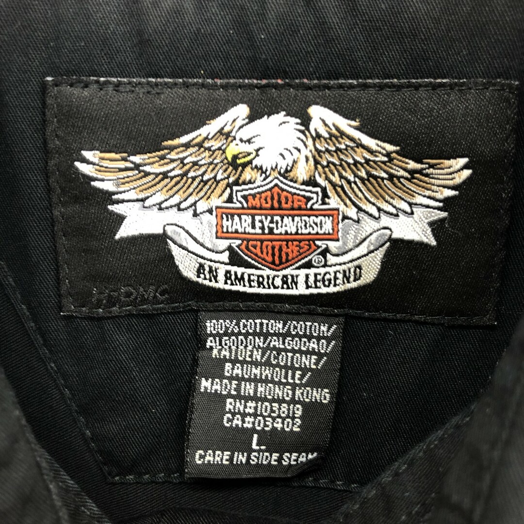 Harley Davidson(ハーレーダビッドソン)の古着 00年代 ハーレーダビッドソン Harley-Davidson 長袖 ボタンダウン ワークシャツ メンズL /eaa424231 メンズのトップス(シャツ)の商品写真