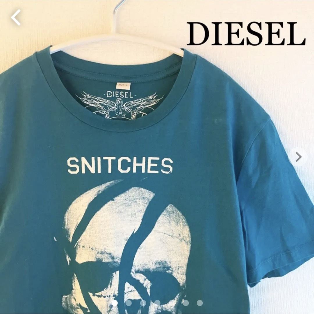 DIESEL(ディーゼル)のDIESEL Tシャツ　グリーン系　Lサイズ　ディーゼル　半袖カットソー メンズのトップス(Tシャツ/カットソー(半袖/袖なし))の商品写真