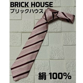 ブリックハウスバイトウキョウシャツ(BRICK HOUSE by Tokyo Shirts)のBRICSHOUSE ブリックハウス　ネクタイ　シルク　ストライプ　ピンク(ネクタイ)