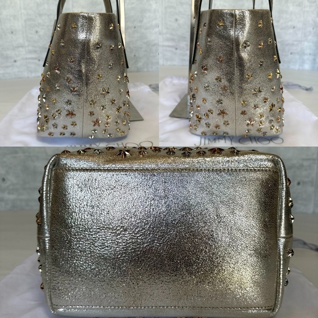 JIMMY CHOO(ジミーチュウ)の専用品JIMMY CHOO SOFIA/S メタリックシルバーハンドバッグ レディースのバッグ(ハンドバッグ)の商品写真