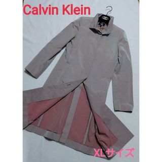 カルバンクライン(Calvin Klein)の美品☆カルバンクライン ステンカラーコート 4 XL  シルク混 大きいサイズ(ステンカラーコート)