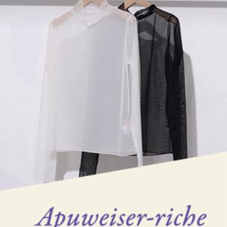 アプワイザーリッシェ(Apuweiser-riche)の【新品タグ付き】アプワイザーリッシェ シアーカットソー ホワイト(シャツ/ブラウス(長袖/七分))