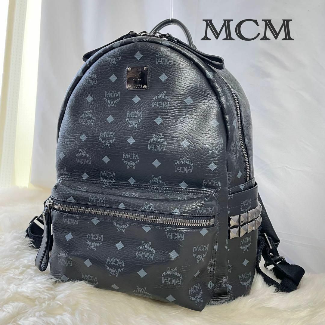 MCM - 【美品】MCM リュック バックパック スタッズ ブラック Mサイズ