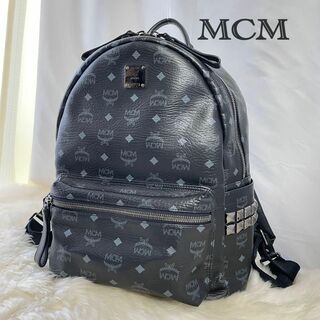 MCM - 【美品】MCM リュック　バックパック　スタッズ　ブラック　Mサイズ　430