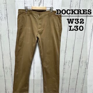 リーバイス(Levi's)のDOCKERS　チノパン　コットンパンツ　ブラウン　無地　W32　USA古着(チノパン)