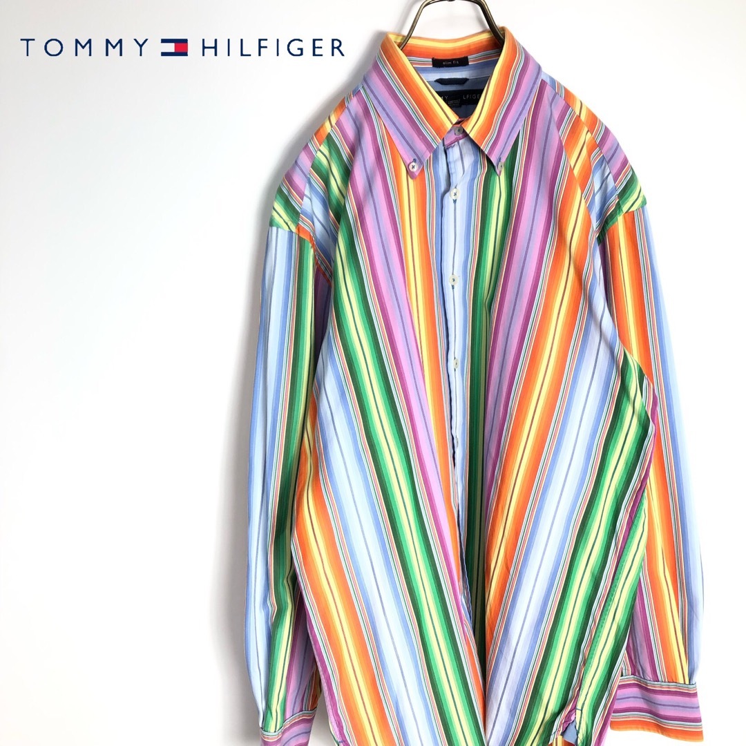 TOMMY HILFIGER(トミーヒルフィガー)のTOMMY HILFIGER トミーヒルフィガー  シャツ　メンズ　ストライプ柄 メンズのトップス(シャツ)の商品写真