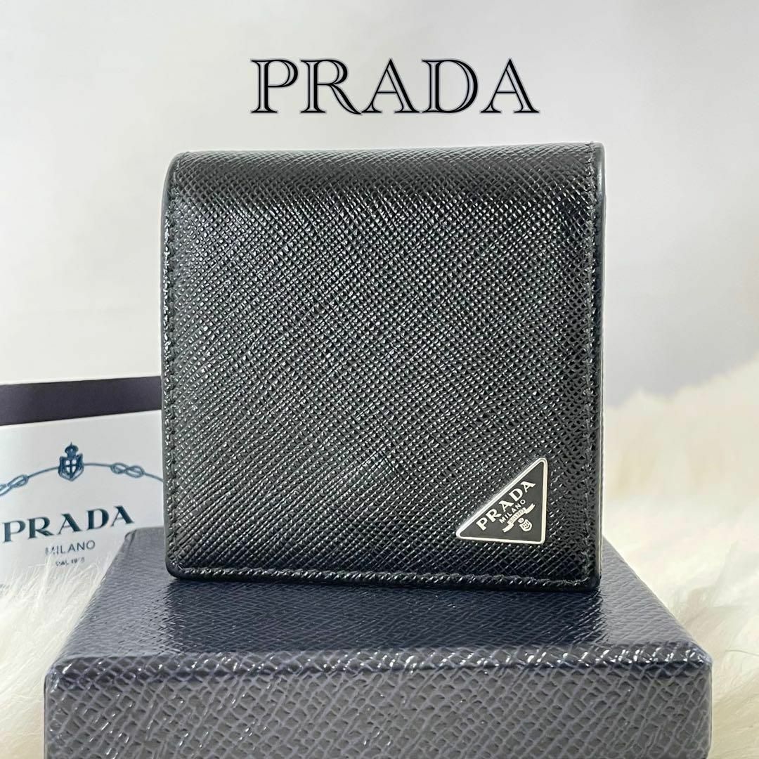 PRADA(プラダ)の【箱・真贋証明カード付】プラダ　トライアングル　コインケース　サフィアーノ437 メンズのファッション小物(コインケース/小銭入れ)の商品写真