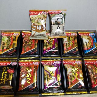 【アマノフーズ①】12個 いつものおみそ汁 贅沢７種 ＆ ごぼう ＆ たまご(インスタント食品)