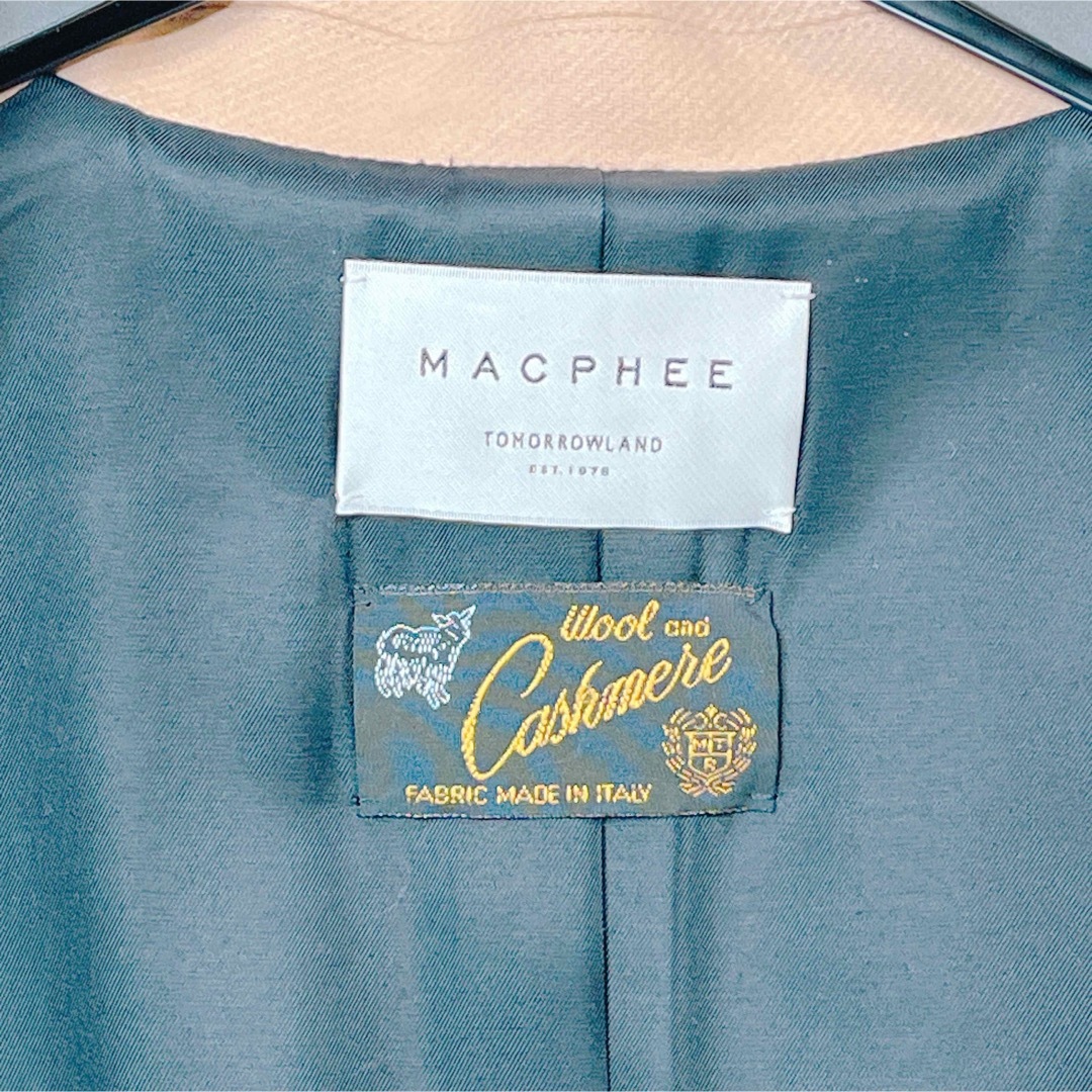 MACPHEE(マカフィー)のマカフィー カシミヤ混 イタリア生地 現行タグ チェスターコート ロング Ｍ レディースのジャケット/アウター(チェスターコート)の商品写真