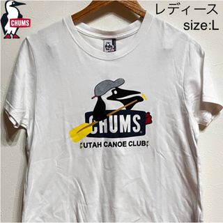 チャムス(CHUMS)の【複数割】チャムス　CHUMS 半袖Tシャツ　白　レディース　Lサイズ(Tシャツ(半袖/袖なし))