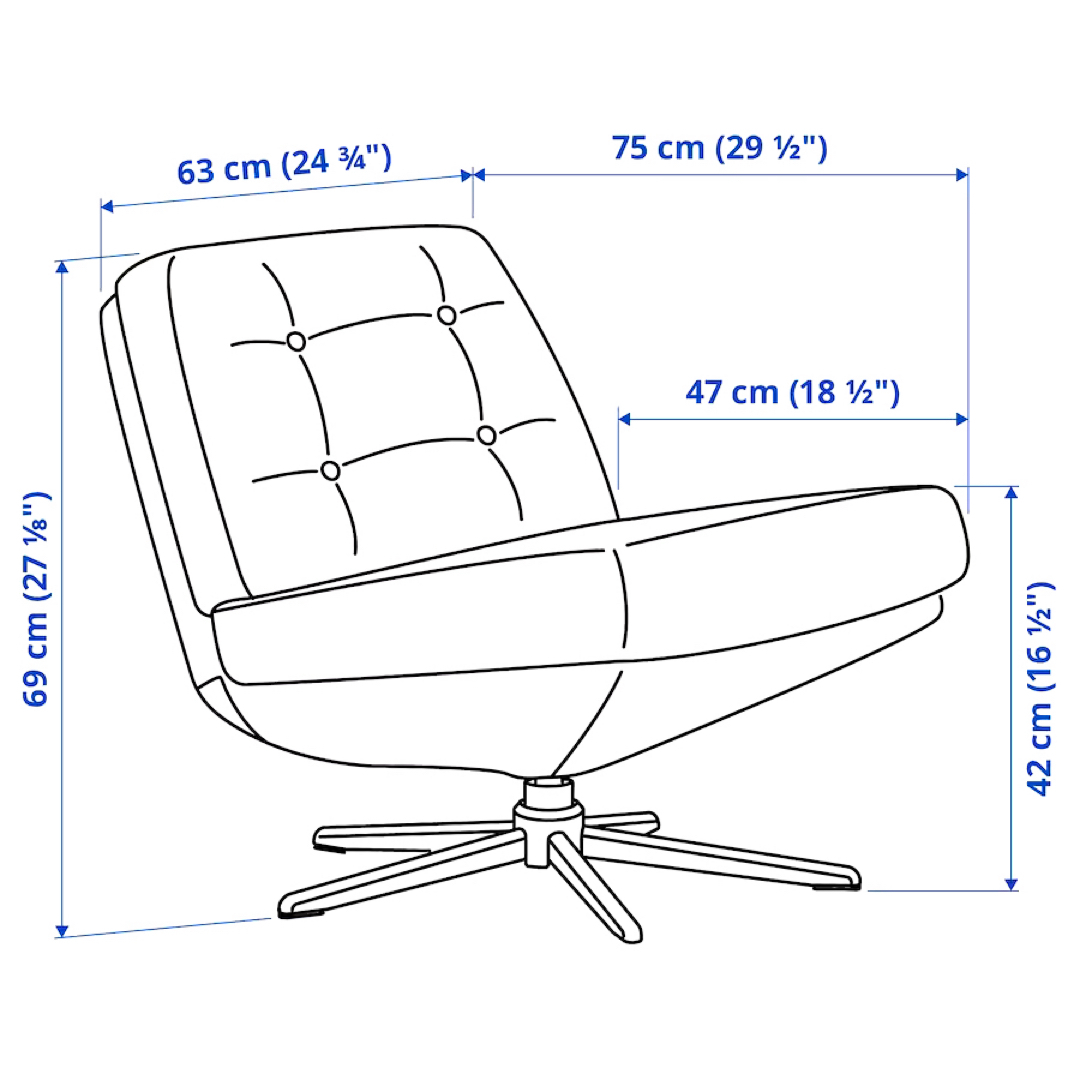 IKEA(イケア)の新品 DYVLINGE ディヴリンゲ IKEA イケア ソファ 回転ソファ インテリア/住まい/日用品のソファ/ソファベッド(一人掛けソファ)の商品写真