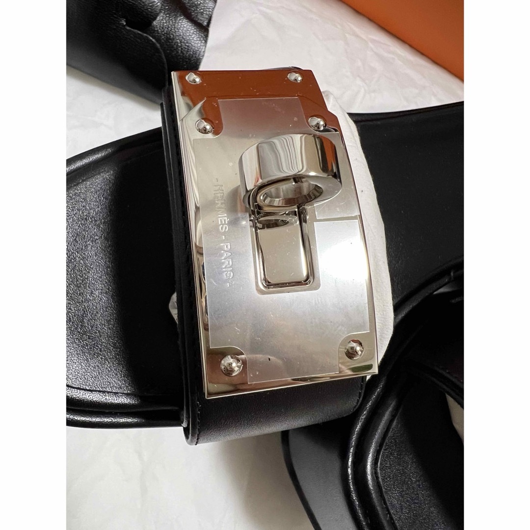 HERMES - 未使用HERMESサンダルイルダ80黒37エランオアジス HERMES - 未使用HERMESサンダルイルダ80黒37エランオアジス