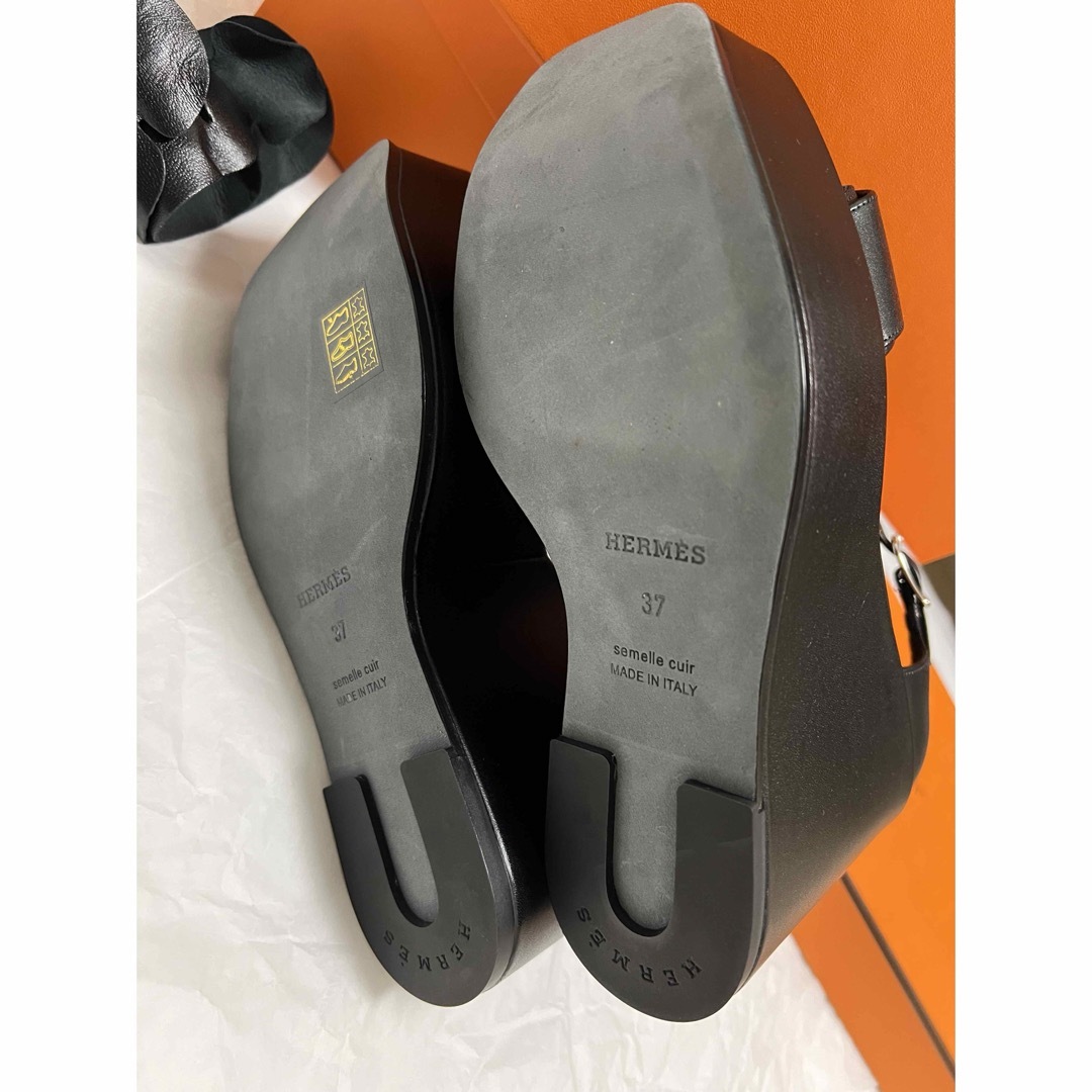 HERMES - 未使用HERMESサンダルイルダ80黒37エランオアジス HERMES - 未使用HERMESサンダルイルダ80黒37エランオアジス