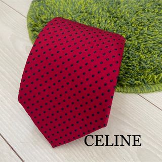 セフィーヌ(CEFINE)のCELINE セリーヌ ネクタイ 赤 ネイビー ドット(ネクタイ)