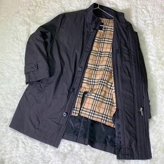 バーバリー(BURBERRY)のバーバリーロンドン　ナイロンジャケット　ブルゾン　黒　ノバチェック　ライナー付き(ナイロンジャケット)