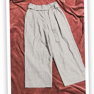 古着 パンツ ワイドパンツ イージーパンツ グレー系(カジュアルパンツ)