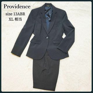 美品✨Providence パンツスーツ XL大きいサイズ ネイビー ストライプ(スーツ)