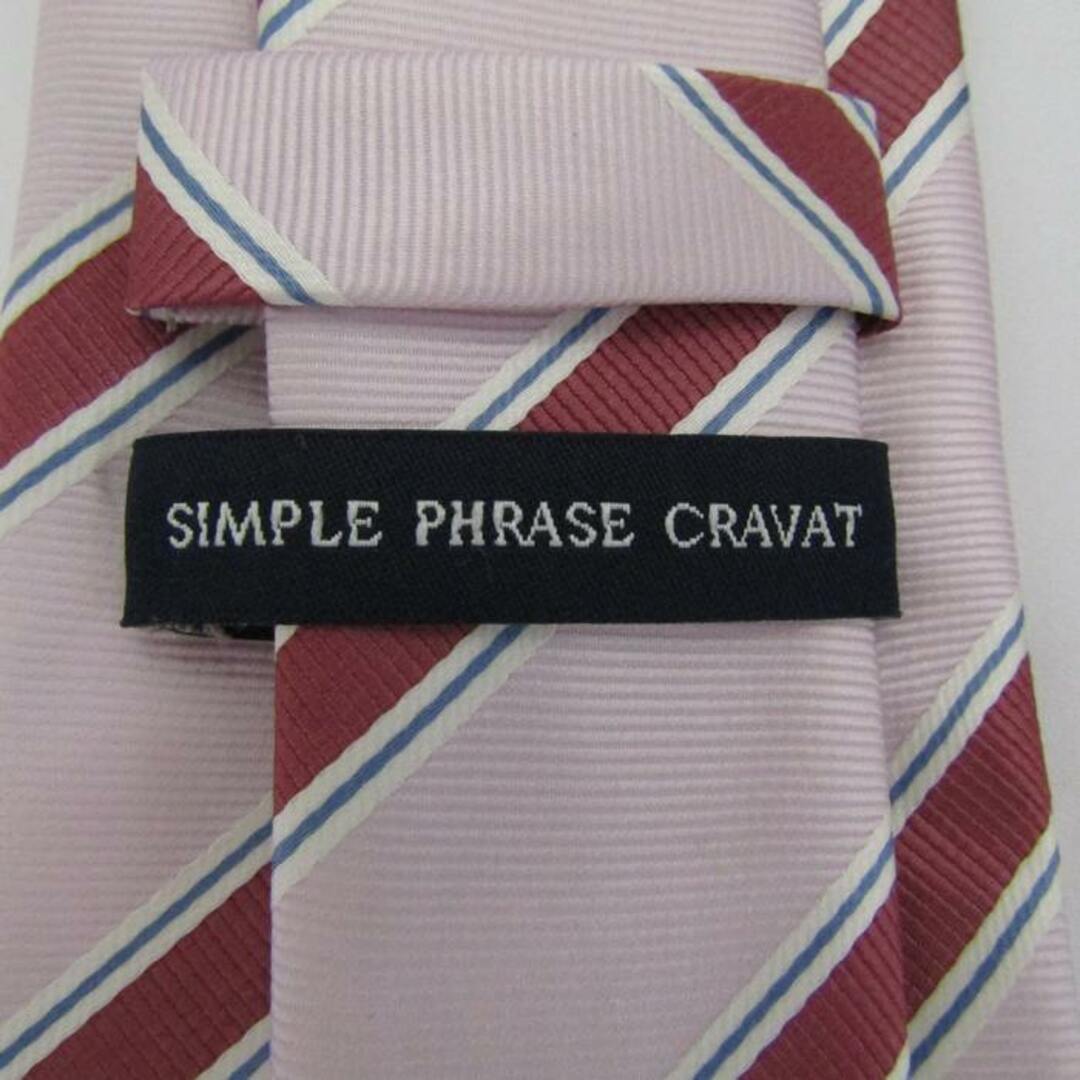 シンプルフレーズクラバット ブランド ネクタイ ストライプ柄 メンズ ピンク SIMPLE PHRASE CRAVAT メンズのファッション小物(ネクタイ)の商品写真