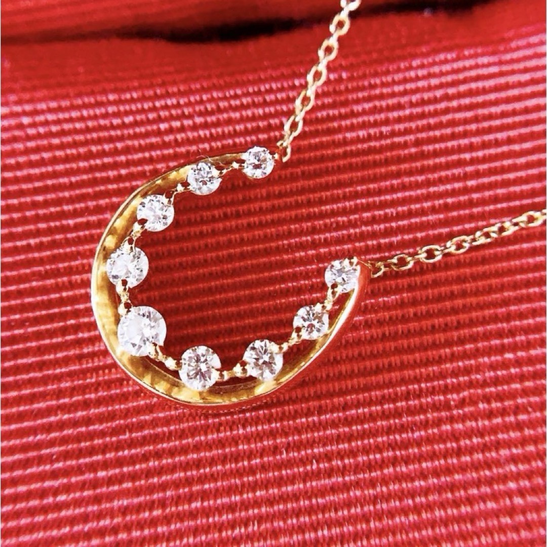 STAR JEWELRY(スタージュエリー)の美品❗️スタージュエリー❣️D0.18CT✨k18YG馬蹄ダイヤモンドネックレス レディースのアクセサリー(ネックレス)の商品写真