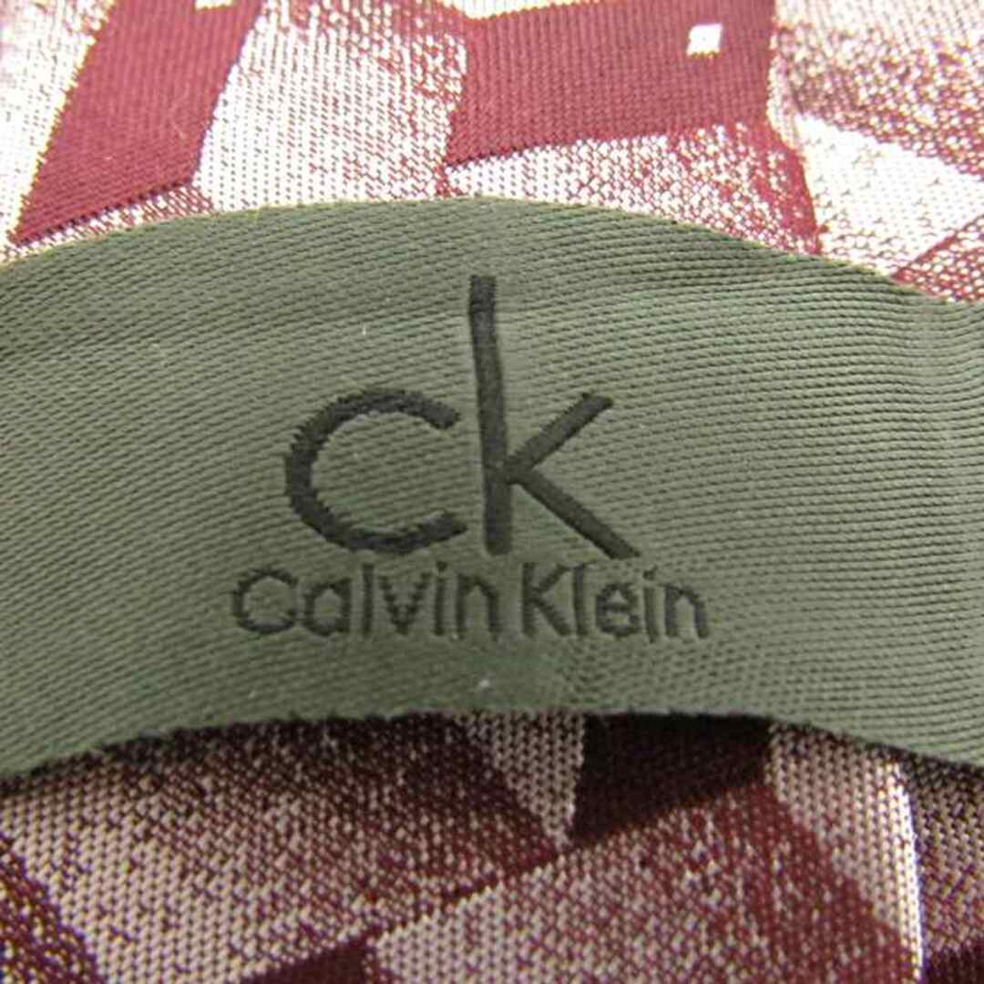 カルバンクライン ブランド ネクタイ シルク チェック柄 ドット柄 高級 メンズ ワインレッド Calvin klein メンズのファッション小物(ネクタイ)の商品写真