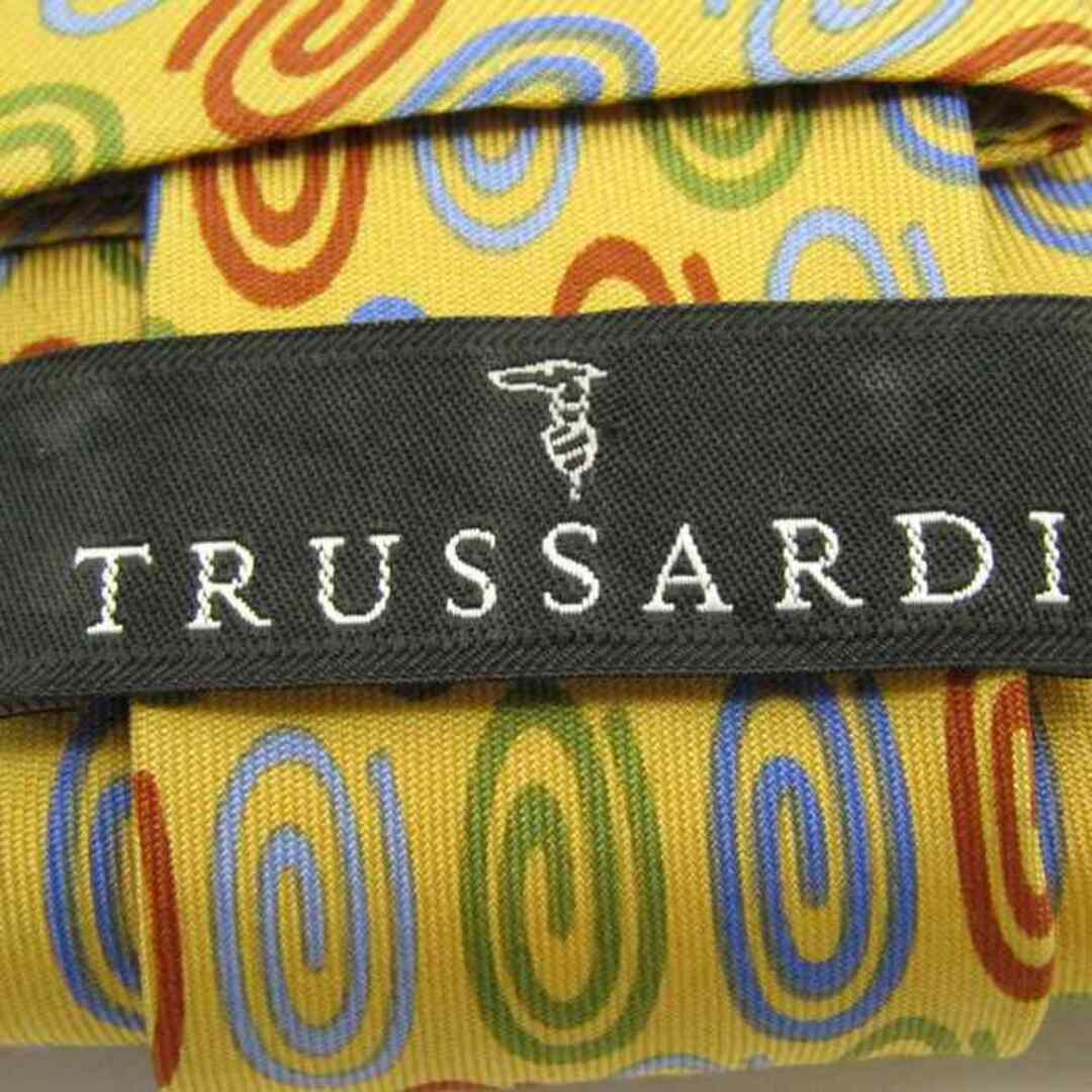 Trussardi(トラサルディ)のトラサルディ ブランド ネクタイ シルク 小紋柄 総柄 伊製生地 メンズ イエロー TRUSSARDI メンズのファッション小物(ネクタイ)の商品写真