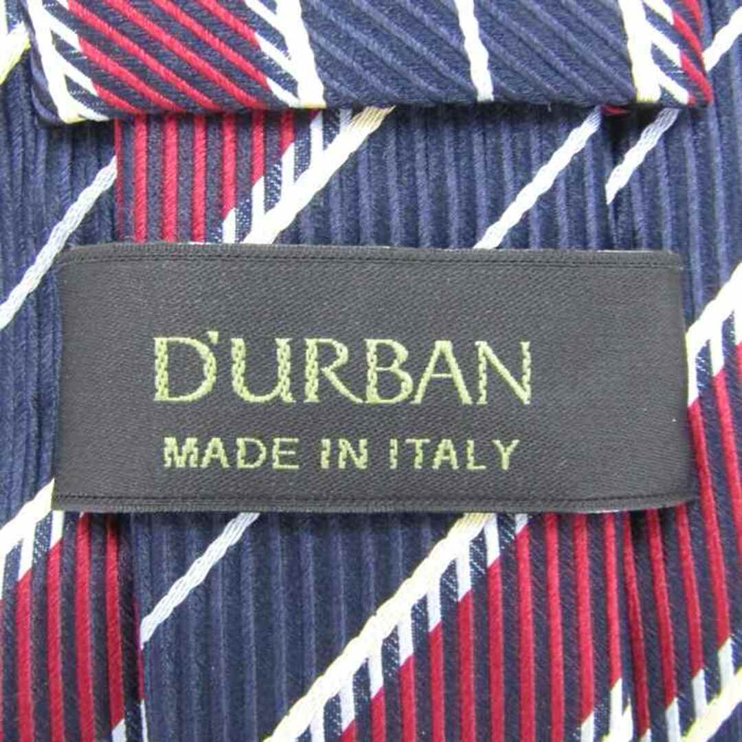 D’URBAN(ダーバン)のダーバン ブランド ネクタイ シルク ストライプ柄 伊製生地 メンズ ネイビー Durban メンズのファッション小物(ネクタイ)の商品写真