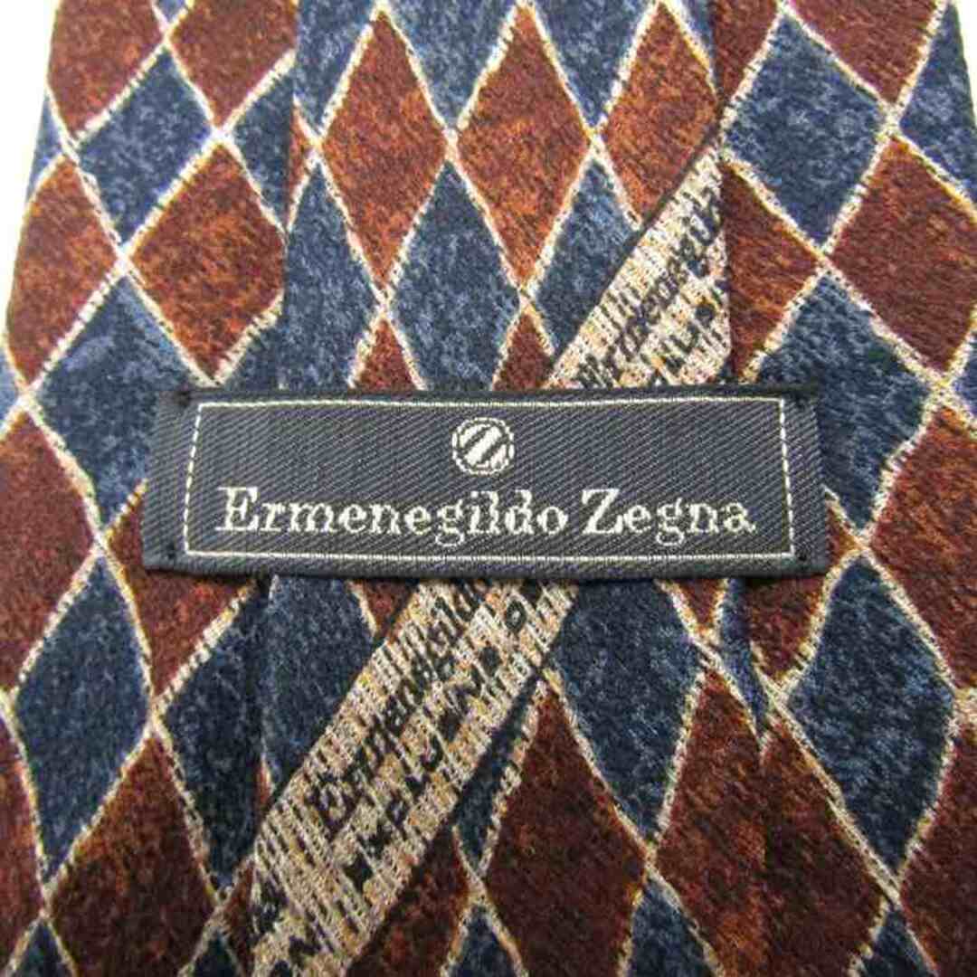 Ermenegildo Zegna(エルメネジルドゼニア)のエルメネジルドゼニア ブランド ネクタイ シルク チェック柄 格子柄 ワイドタイ メンズ ネイビー Ermenegildo Zegna メンズのファッション小物(ネクタイ)の商品写真