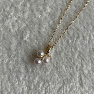 ミキモト(MIKIMOTO)のミキモト MIKIMOTO 真珠 ネックレス ダイヤモンド パール 金 K18(ネックレス)