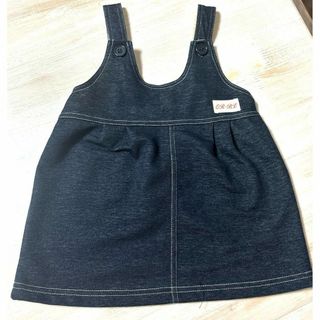 ニシマツヤ(西松屋)の美品 子供服 デニム ジャンパースカート ジャンスカ 90㎝ ブルー  青 春(スカート)