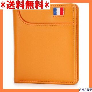 ☆人気 XANGETOR ミニ 財布 メンズ 二つ折り 薄 オレンジ 1311(その他)