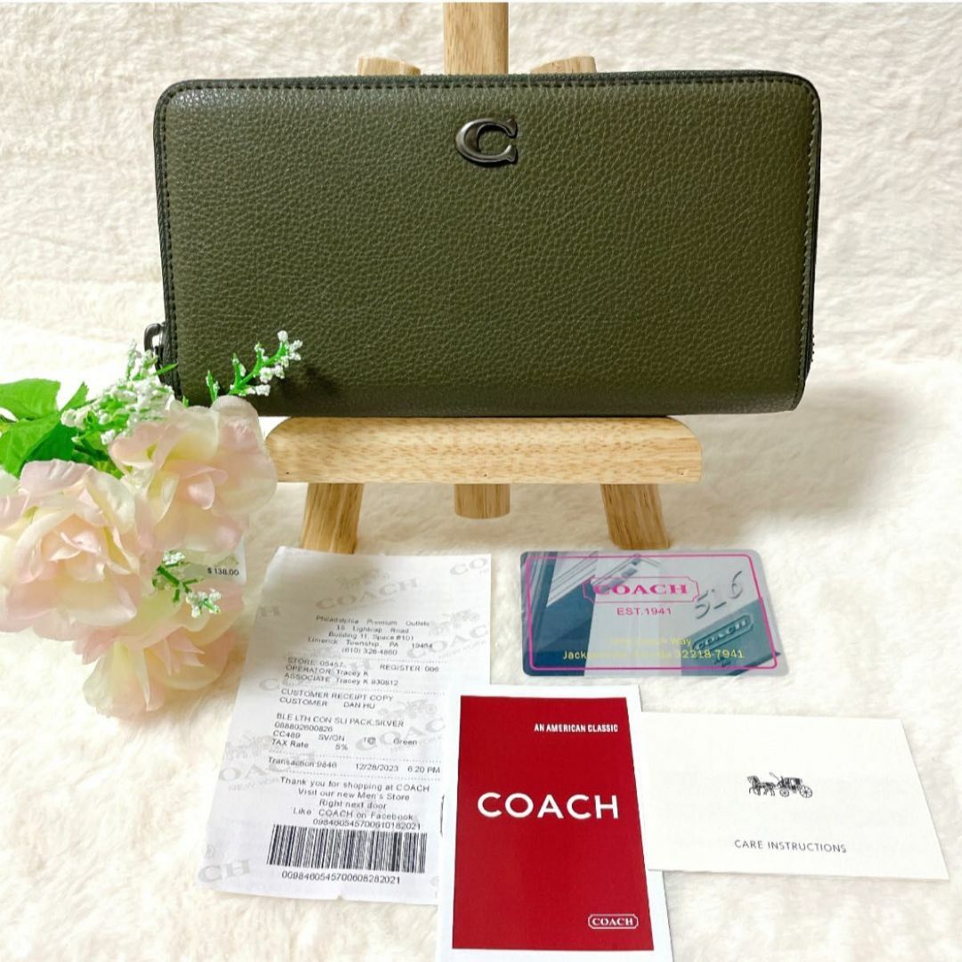 コーチ COACH アコーディオングリーン 長財布【新品】 財布 贈り物 未使用