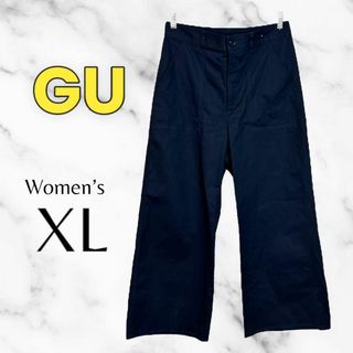 ユニクロ(UNIQLO)の美品✨【GU】ベイカーワイドパンツ　チノ　ハイウエスト　すっきりシルエット　XL(カジュアルパンツ)