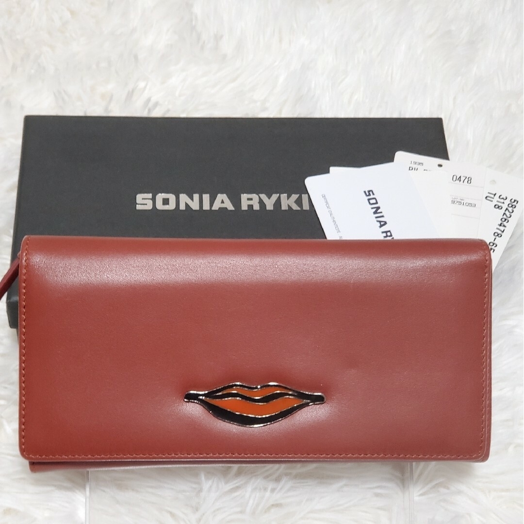 SONIA RYKIEL(ソニアリキエル)の美品 レディース 長財布 SONIA RYKIEL ソニアリキエル 赤 二つ折り レディースのファッション小物(財布)の商品写真