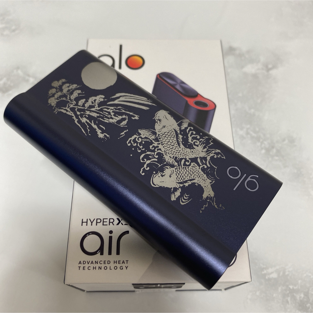 glo(グロー)の鯉 滝登り加工 glo hyper air グローハイパーエアー 本体 ネイビー メンズのファッション小物(タバコグッズ)の商品写真