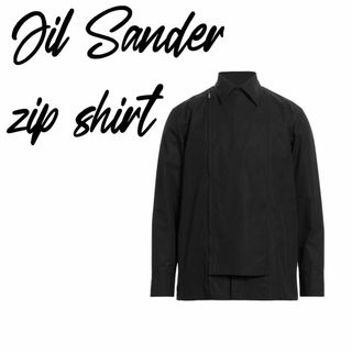 ジルサンダー(Jil Sander)のJIL SANDER ジルサンダー ジップ シャツ ジャケット ブラック 38(シャツ)