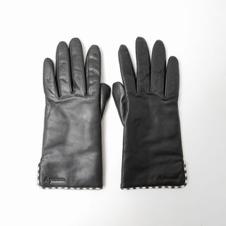 アクアスキュータム(AQUA SCUTUM)のアクアスキュータム レザーグローブ 手袋 ブラック 未使用品(手袋)